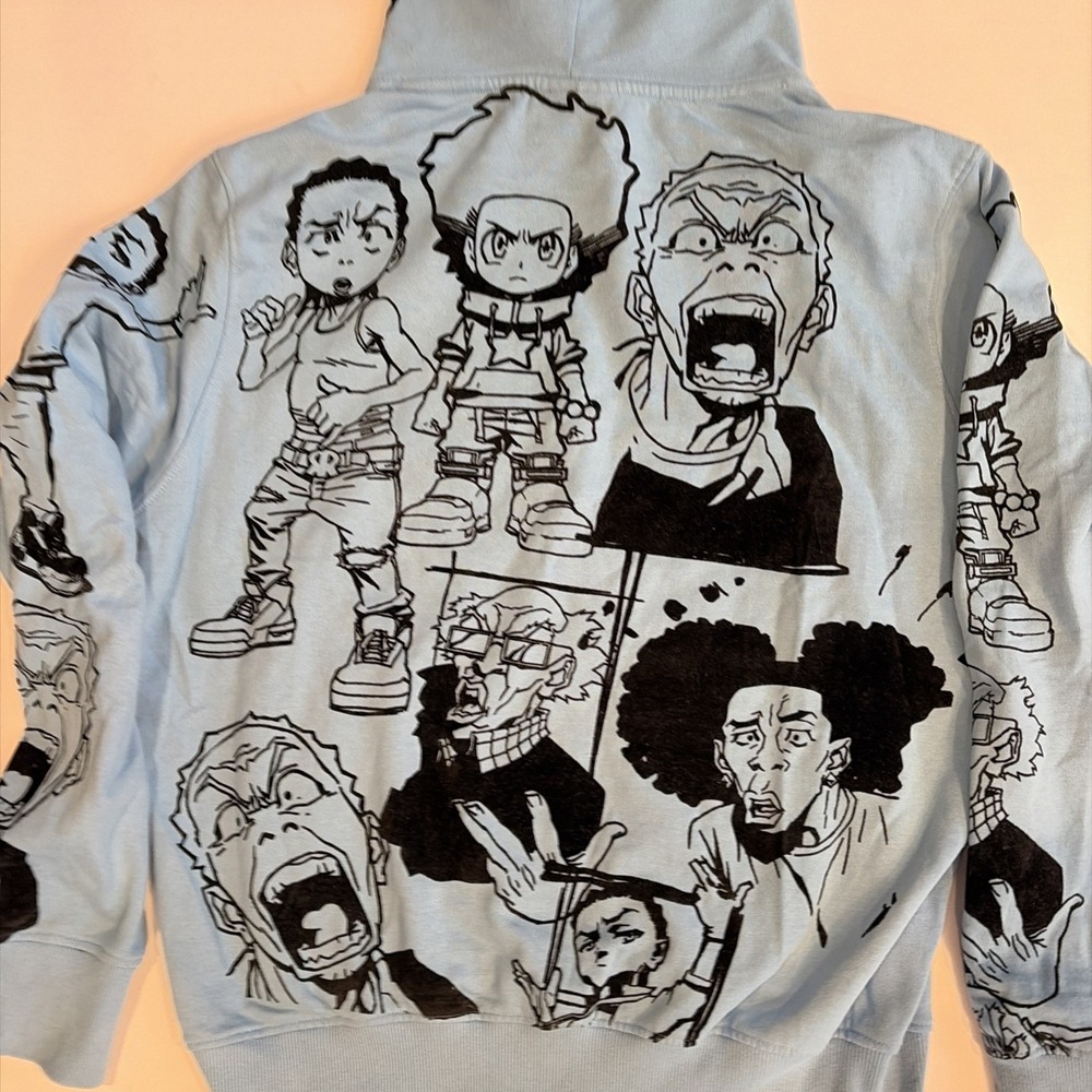 DEKRYPTIC  X  THE  BOONDOCKS   - GOLD  WINNERS OUTLINE BLUE HOODIE 2XL - Picture 14 of 16